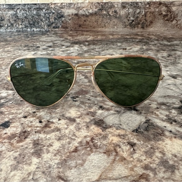 Ray-Ban Aviator Sunglasses with Green Lenses